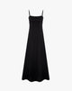 Abito Lungo a Sottoveste con Spalline Sottili – Nero Assoluto