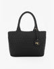 Borsa Shopping Intrecciata con Inner Pouch e Charm – Nero