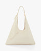 Borsa Hobo Geometrica a Triangolo con Dettagli Dorati – Beige Crema