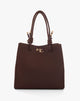 Borsa Shopping Felicia Nodo in Tessuto Martellato – Marrone Cioccolato