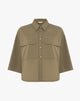 Camicia Boxy in Stile Utility con Tasconi e Maniche 3/4