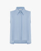 Camicia Smanicata con Pannelli Geometrici e Chiusura Coperta
