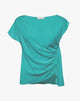 Blusa Fluida Drappeggiata con Scollo a Barchetta