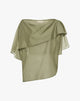 Blusa Couture Asimmetrica con Cappa Fluida