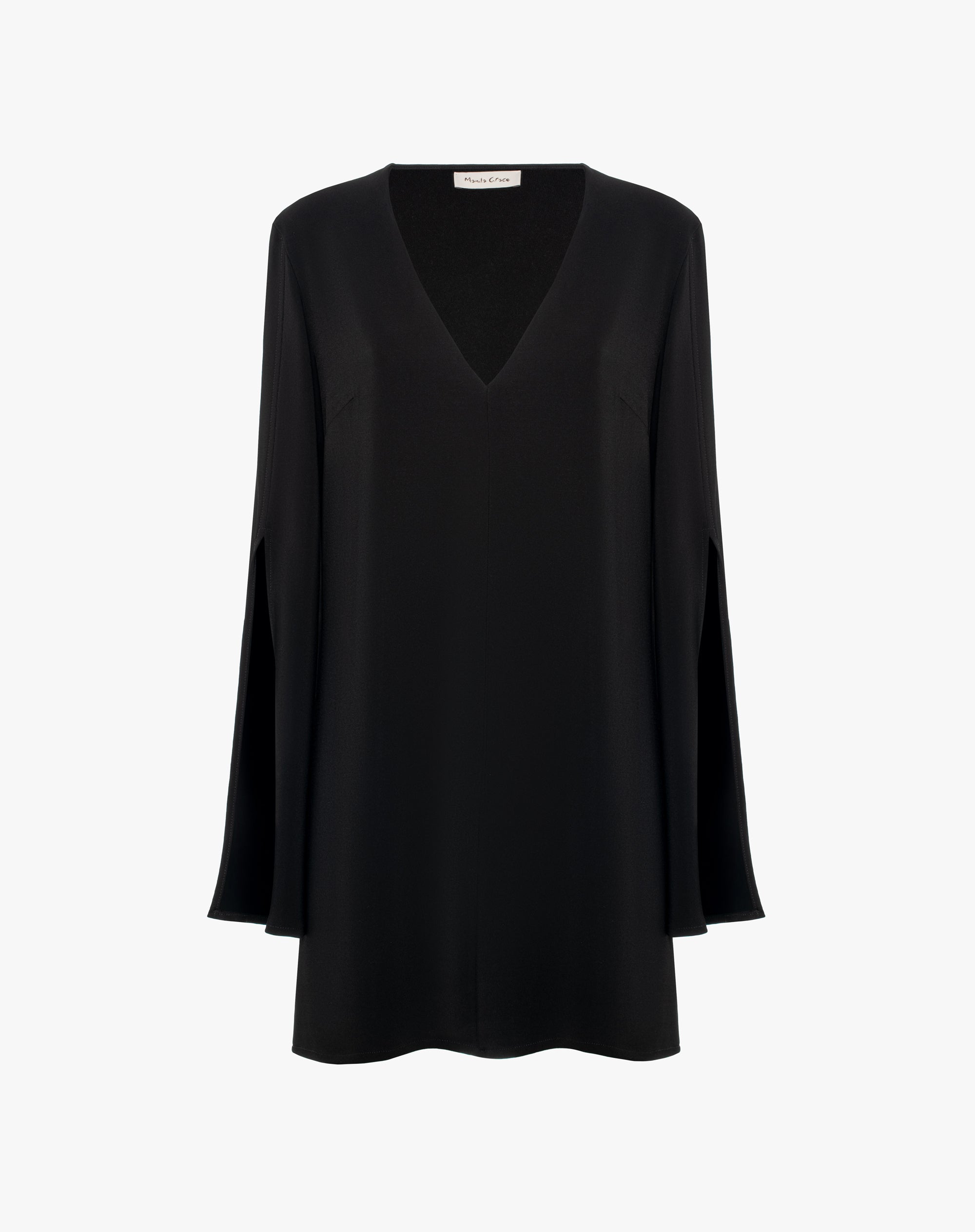 deep v neck tunic dress Black Short with V-Neck and Cape Sleeves – Manila Grace Linen dresses Size:10 AU (8 US) Google_homecoming Buy Moda Rapido Cherry Fully lined for comfortable