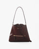 Bordeaux Hobo Bag with Drawstring and Zipper