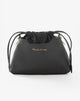 Black Logo Drawstring Handbag