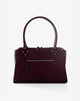 Structured Zip Shoulder Bag Burgundy