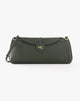 Borsa Pouch Allungata con Patta Verde Bosco