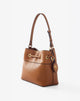 Hazelnut Drawstring Bucket Bag with Charm