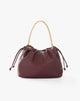 Soft Burgundy Bag with Drawstring and Chain