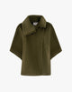 Forest Green Cloth Cape with Wide Collar