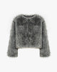 Anthracite Grey Faux Fur Short Jacket