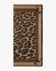 Animal Print Scarf with Hazelnut Logo Frame