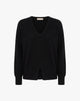 Maglione Scollo a V con Spacchetto Nero