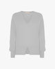 Maglione Scollo a V con Spacchetto Grigio