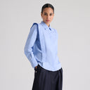 Camicia Strutturata con Spalline Azzurro
