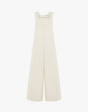 Tuta Intera Wide-Leg con Scollo Squadrato e Zip Posteriore – Bianco Ottico