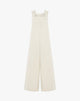 Tuta Intera Wide-Leg con Scollo Squadrato e Zip Posteriore – Bianco Ottico