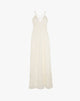Abito Slip Dress Maxi in Pizzo 3D con Scollo a V e Spalline Incrociate