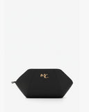 Pochette Geometrica Soft con Logo in Metallo – Nera