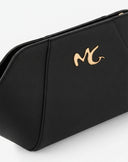 Pochette Geometrica Soft con Logo in Metallo – Nera