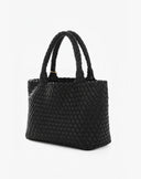 Borsa Shopping Intrecciata con Inner Pouch e Charm – Nero