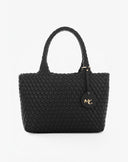 Borsa Shopping Intrecciata con Inner Pouch e Charm – Nero