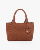 Borsa Shopping Intrecciata con Inner Pouch e Charm – Cuoio