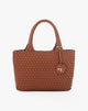 Borsa Shopping Intrecciata con Inner Pouch e Charm – Cuoio