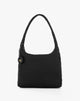 Borsa Hobo Intrecciata con Charm Logo – Nero