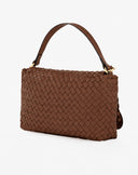 Braided Shoulder Bag with Logo Charms -