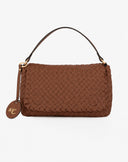 Braided Shoulder Bag with Logo Charms -