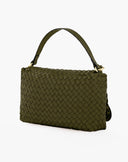 Borsa a Spalla Intrecciata con Charms Logo – Verde Militare