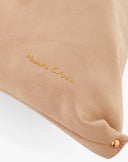 Borsa Hobo Geometrica in Suede con Listini Borchiati – Beige Sabbia