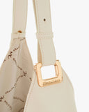 Borsa Hobo Geometrica a Triangolo con Dettagli Dorati – Beige Crema