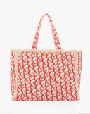 Borsa Shopping Large in Canvas Monogram MG con Dettagli Sfrangiati