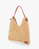 Borsa Hobo Sacca Intrecciata Effetto Raffia – Beige Paglia