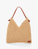 Borsa Hobo Sacca Intrecciata Effetto Raffia – Beige Paglia