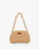 Borsa a Spalla Intrecciata Effetto Raffia – Beige Paglia