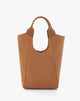 Borsa Tote Bag Daily Grande in Tessuto Scamosciato – Marrone Cammello