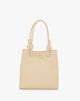 Borsa Shopping Felicia Nodo Piccola in Tessuto Martellato – Beige Crema