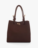 Borsa Shopping Felicia Nodo in Tessuto Martellato – Marrone Cioccolato