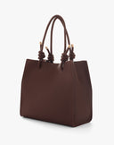 Borsa Shopping Felicia Nodo in Tessuto Martellato – Marrone Cioccolato