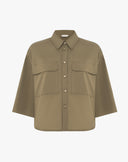 Camicia Boxy in Stile Utility con Tasconi e Maniche 3/4