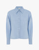 Camicia Boxy con Spalle Calate e Taglio Geometrico Frontale