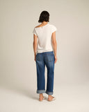 Blusa Fluida Drappeggiata con Scollo a Barchetta