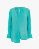 Blusa Fluida Desiderio con Scollo Cut-Out e Fondo Asimmetrico