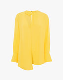Blusa Fluida Desiderio con Scollo Cut-Out e Fondo Asimmetrico