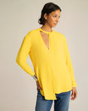 Blusa Fluida Desiderio con Scollo Cut-Out e Fondo Asimmetrico